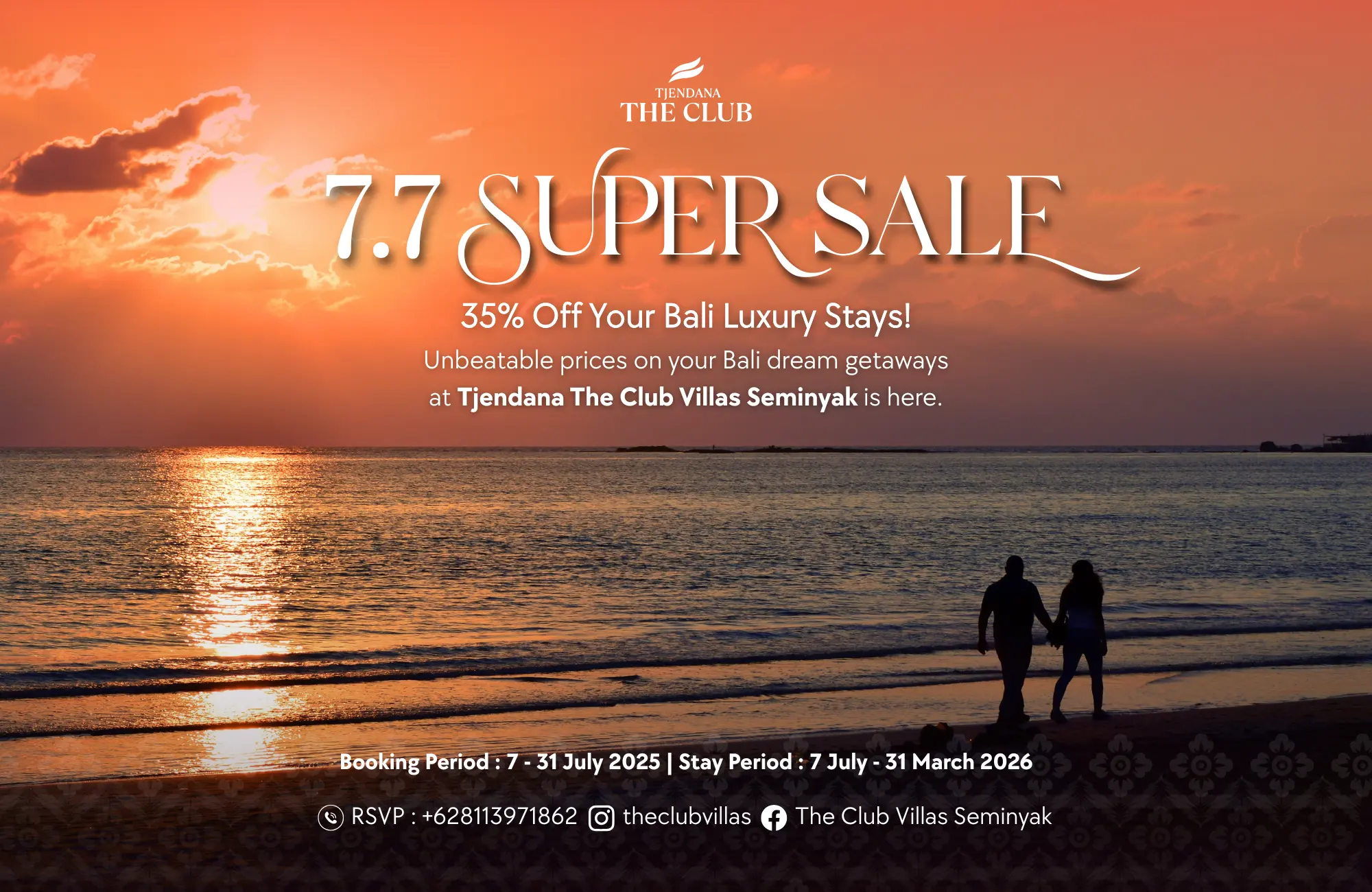 Seminyak 7.7 Super Sale: Your Gateway to Savings! The Club Villas Seminyak Offers